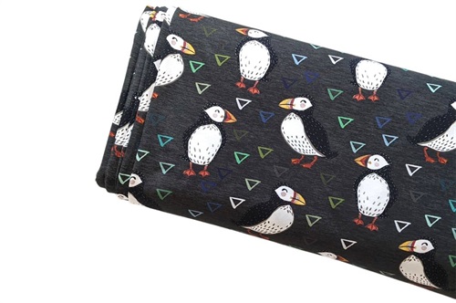 Click to order custom made items in the Dark Grey Puffins fabric